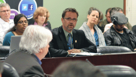 Tim deputing at May 7, 2012 Budget Committee Meeting